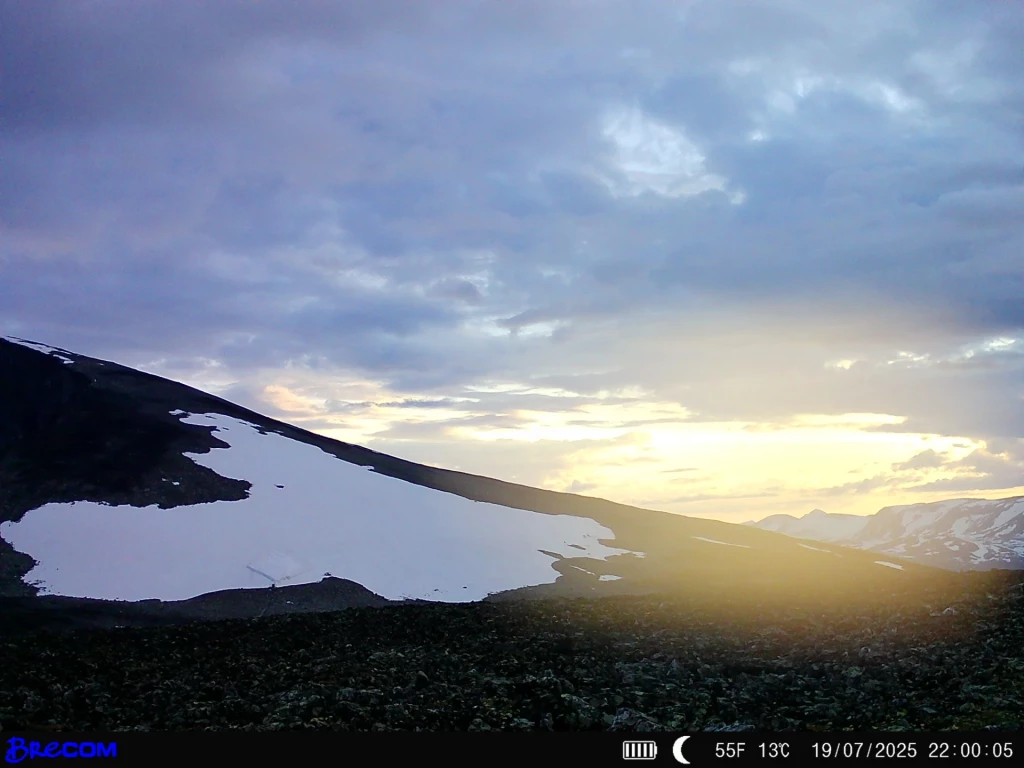 Bilete av fonn og solnedgang